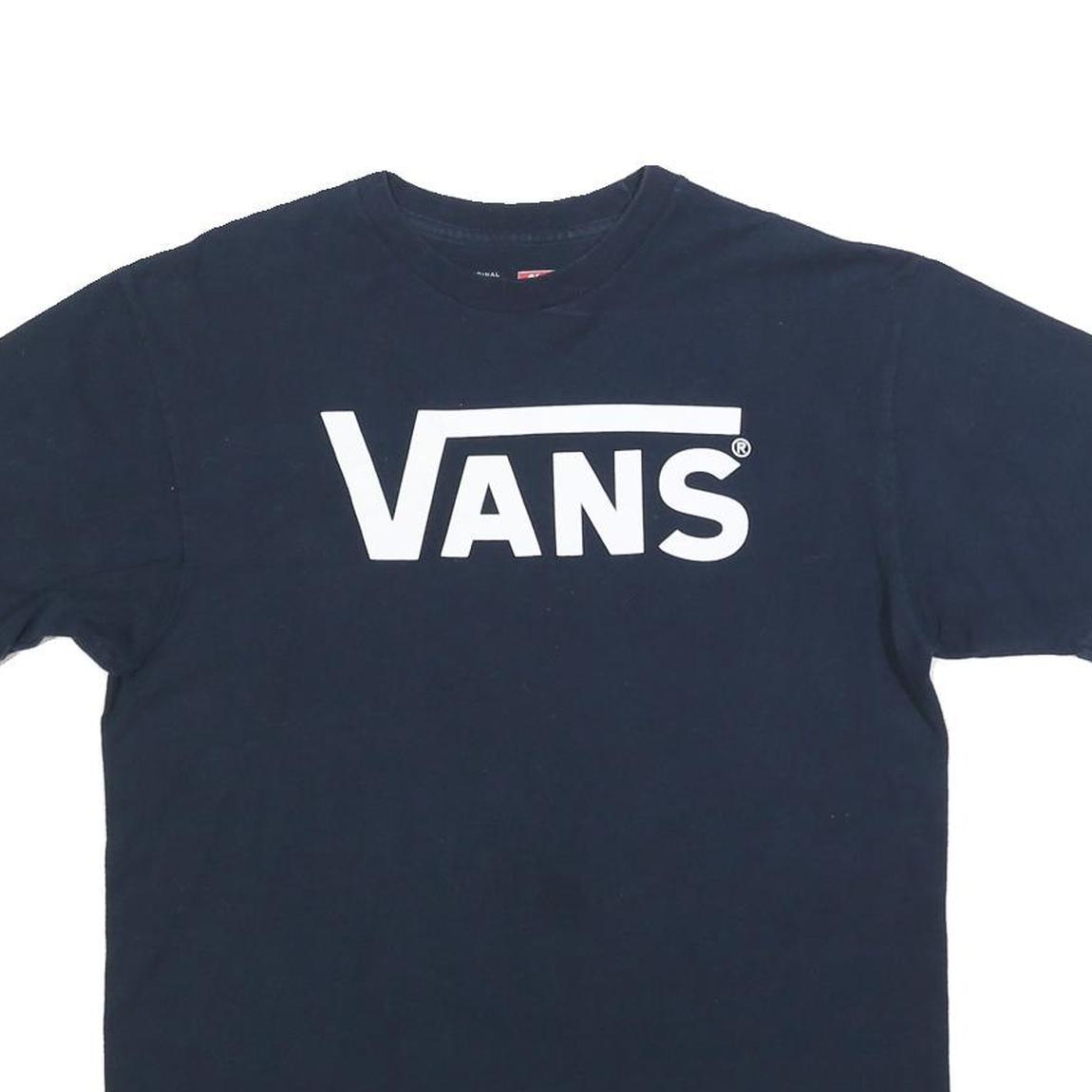 VANS Mens Navy Blue Graphic T-Shirt M Short Sleeve Crew Neck Cotton Blend Casual