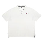 NIKE Mens White Short Sleeve Plain L Cotton Blend Basic Polo Shirt