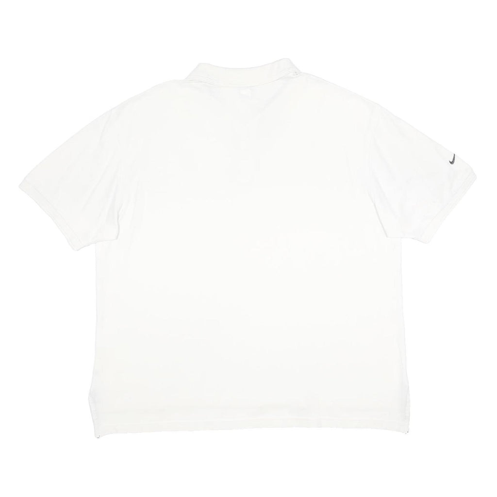 NIKE Mens White Short Sleeve Plain L Cotton Blend Basic Polo Shirt