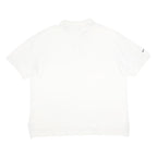 NIKE Mens White Short Sleeve Plain L Cotton Blend Basic Polo Shirt