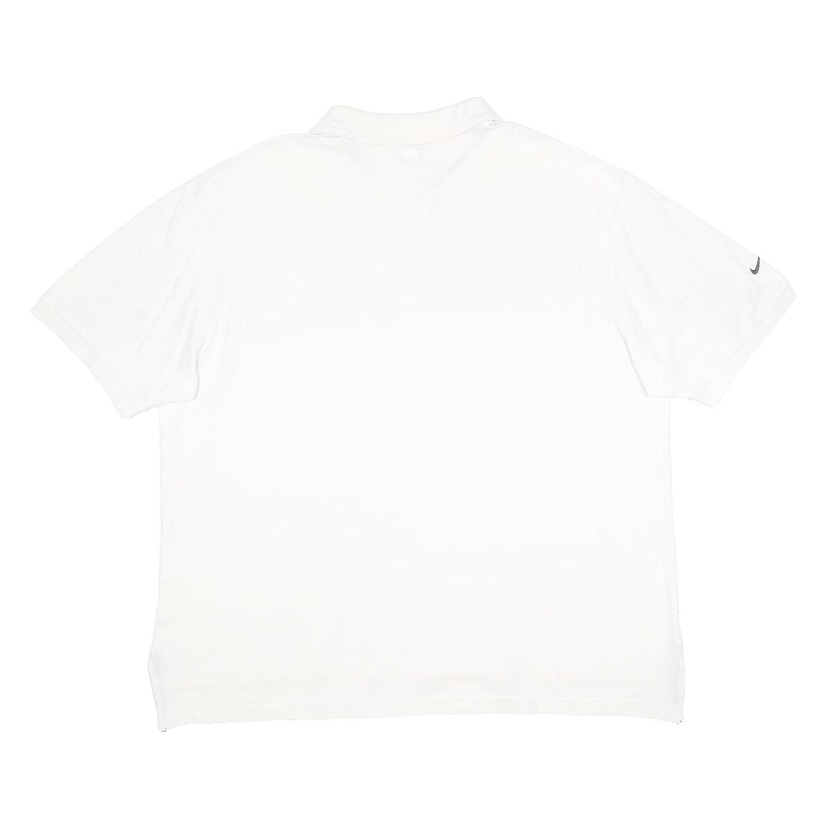 NIKE Mens White Short Sleeve Plain L Cotton Blend Basic Polo Shirt