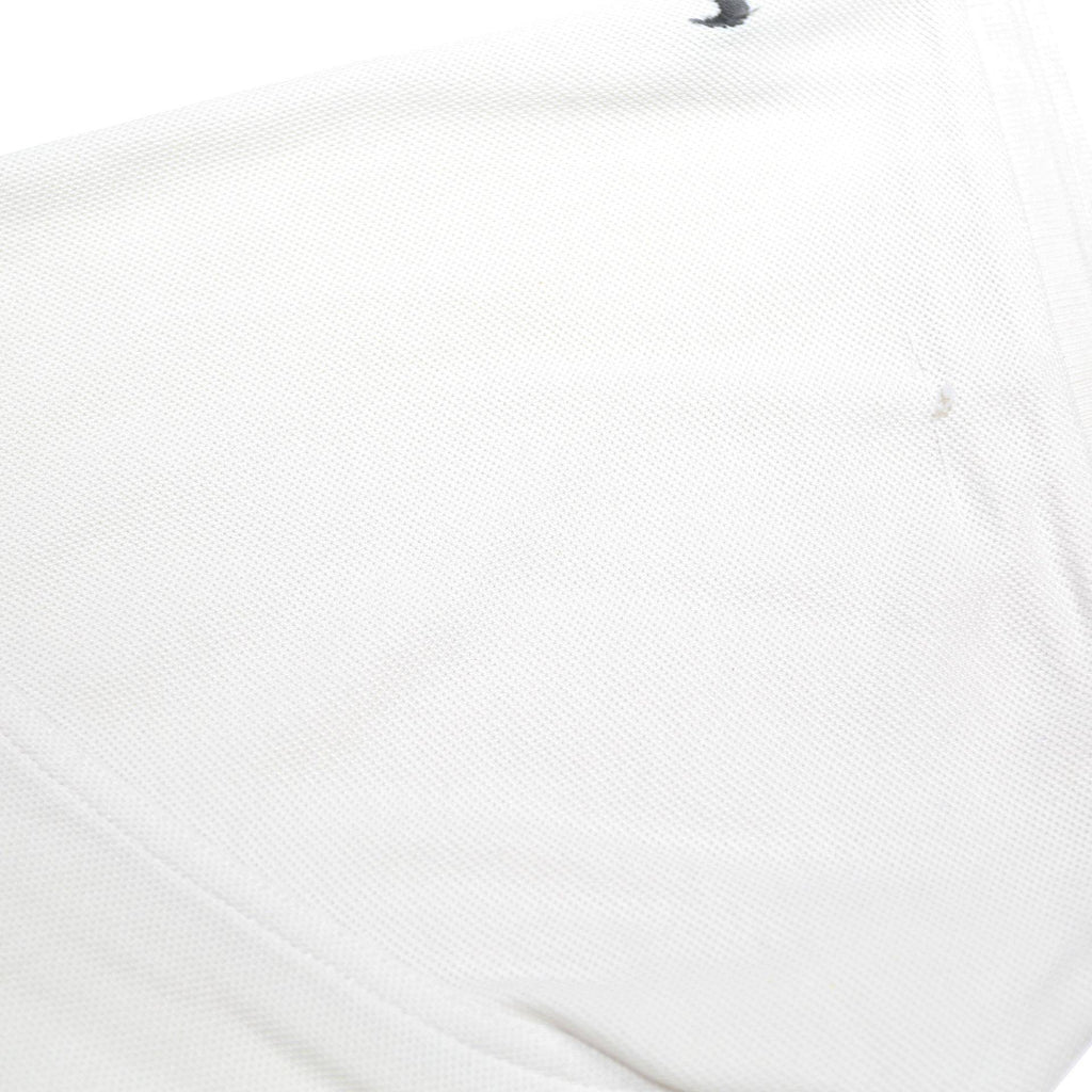 NIKE Mens White Short Sleeve Plain L Cotton Blend Basic Polo Shirt