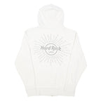 HARD ROCK CAFE Girls White Zip Hoodie L Cotton Blend Casual Pullover