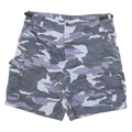 Mens Grey Camouflage Cargo Shorts 2XL W40 Cotton Blend Casual Utility