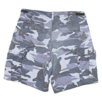 Mens Grey Camouflage Cargo Shorts 2XL W40 Cotton Blend Casual Utility