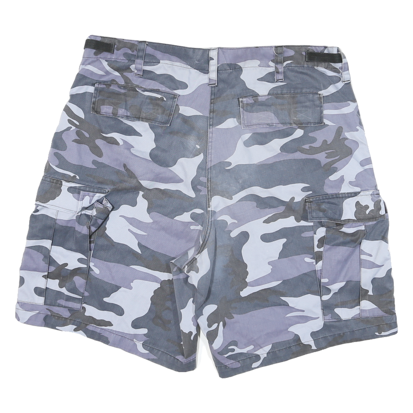 Mens Grey Camouflage Cargo Shorts 2XL W40 Cotton Blend Casual Utility