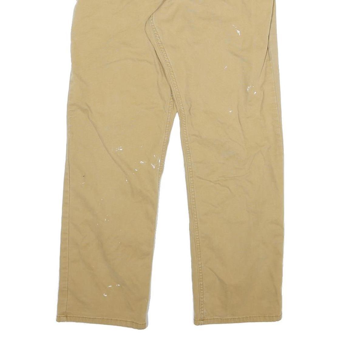 CARHARTT Mens Cotton Blend Beige Relaxed Straight Trousers W30 L30 Workwear