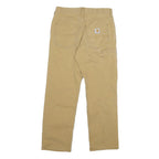 CARHARTT Mens Cotton Blend Beige Relaxed Straight Trousers W30 L30 Workwear