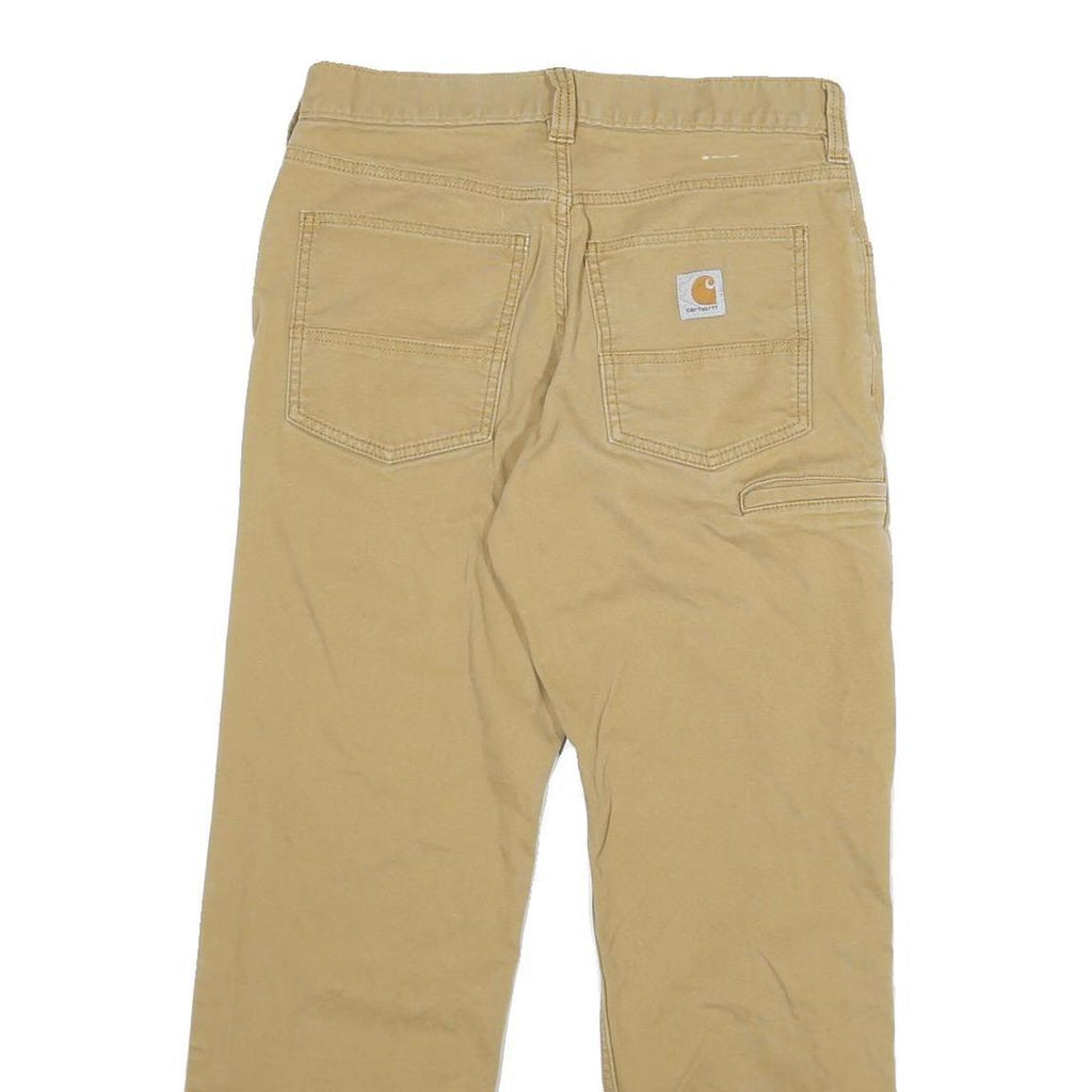 CARHARTT Mens Cotton Blend Beige Relaxed Straight Trousers W30 L30 Workwear