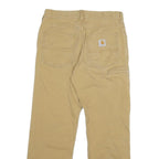 CARHARTT Mens Cotton Blend Beige Relaxed Straight Trousers W30 L30 Workwear