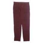 TOMMY HILFIGER Chino Mens Trousers Maroon Regular Tapered W32 L30