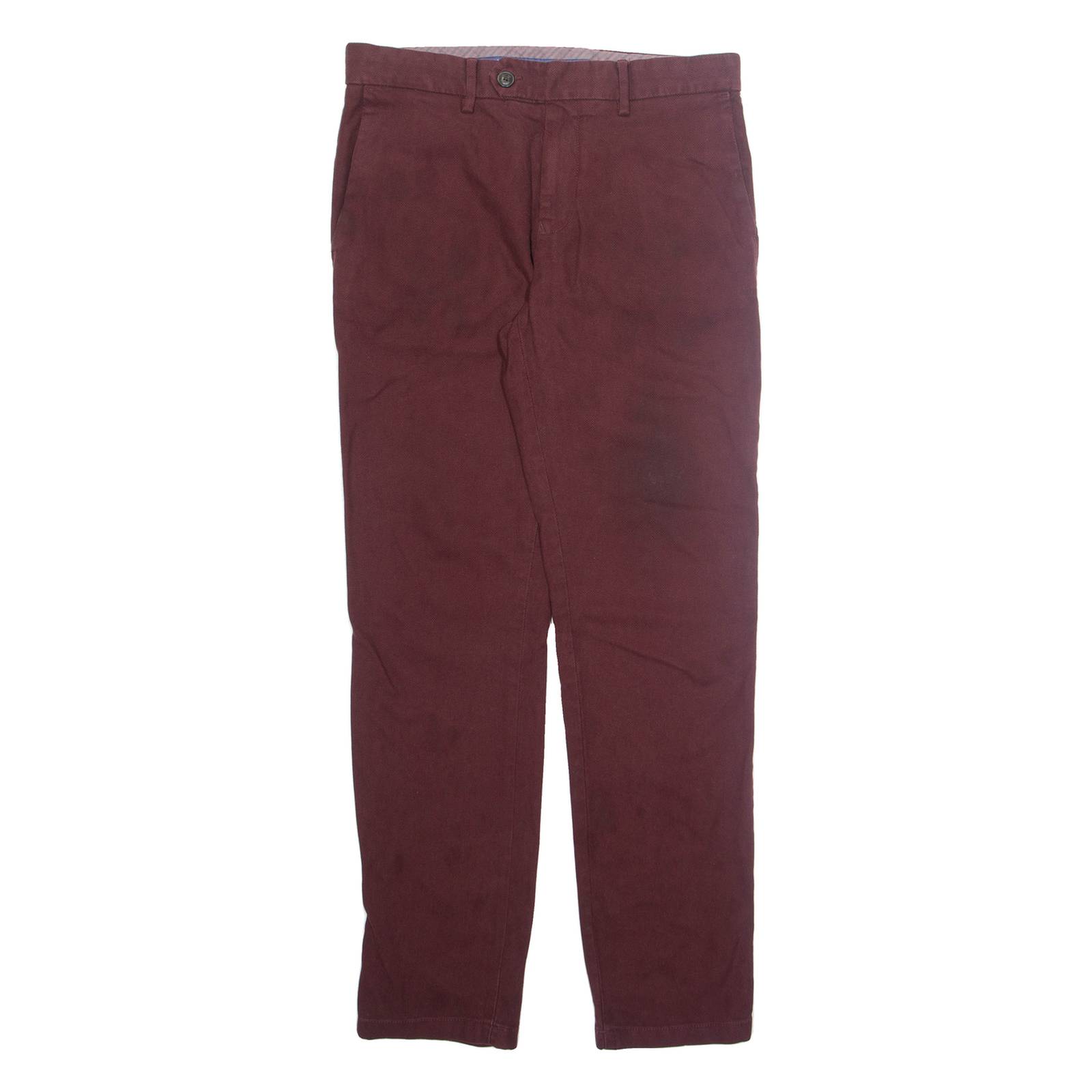 TOMMY HILFIGER Chino Mens Trousers Maroon Regular Tapered W32 L30