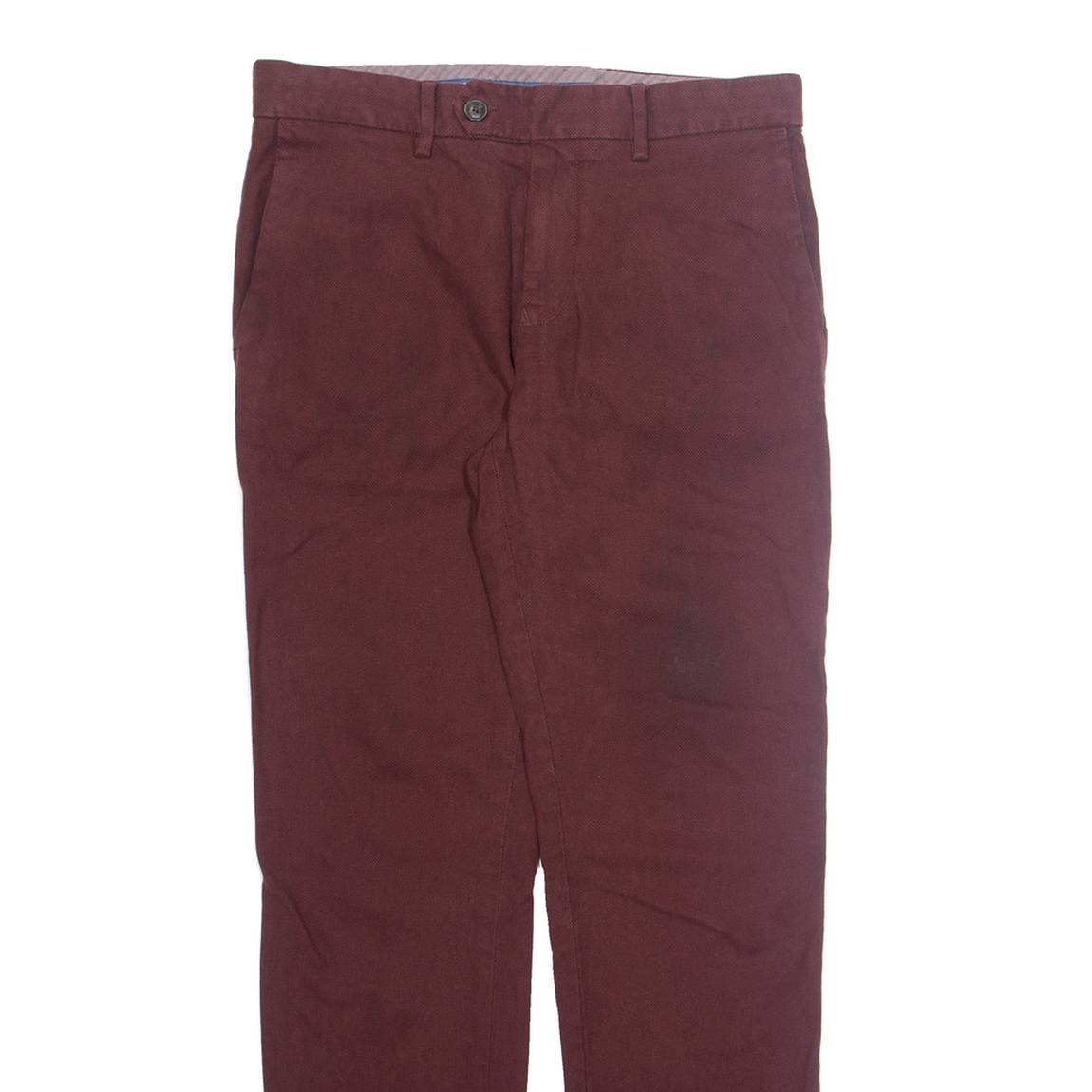 TOMMY HILFIGER Chino Mens Trousers Maroon Regular Tapered W32 L30