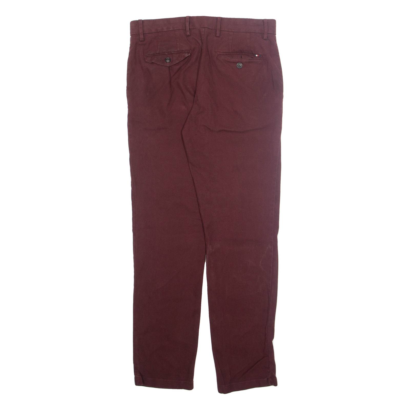 TOMMY HILFIGER Chino Mens Trousers Maroon Regular Tapered W32 L30