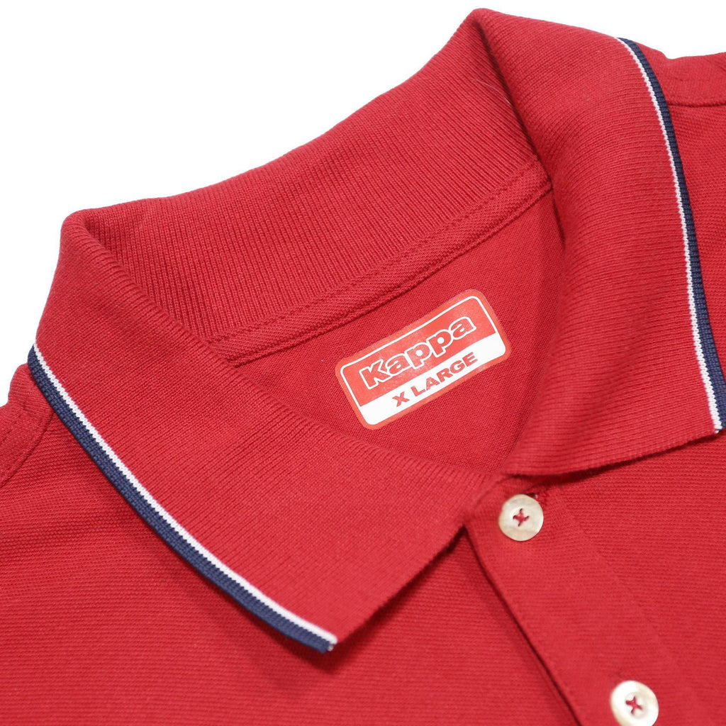 KAPPA Mens Red Polo Shirt XL Cotton Basic Short Sleeve Classic Fit Logo