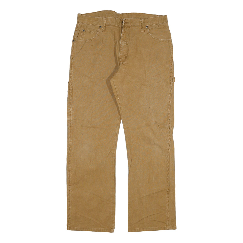 DICKIES Mens Jeans Regular Straight Denim Beige W32 L30 Workwear Utility