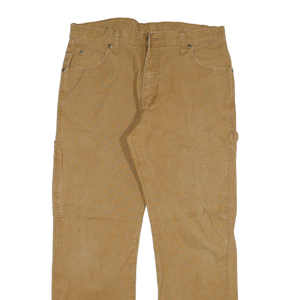 DICKIES Mens Jeans Regular Straight Denim Beige W32 L30 Workwear Utility