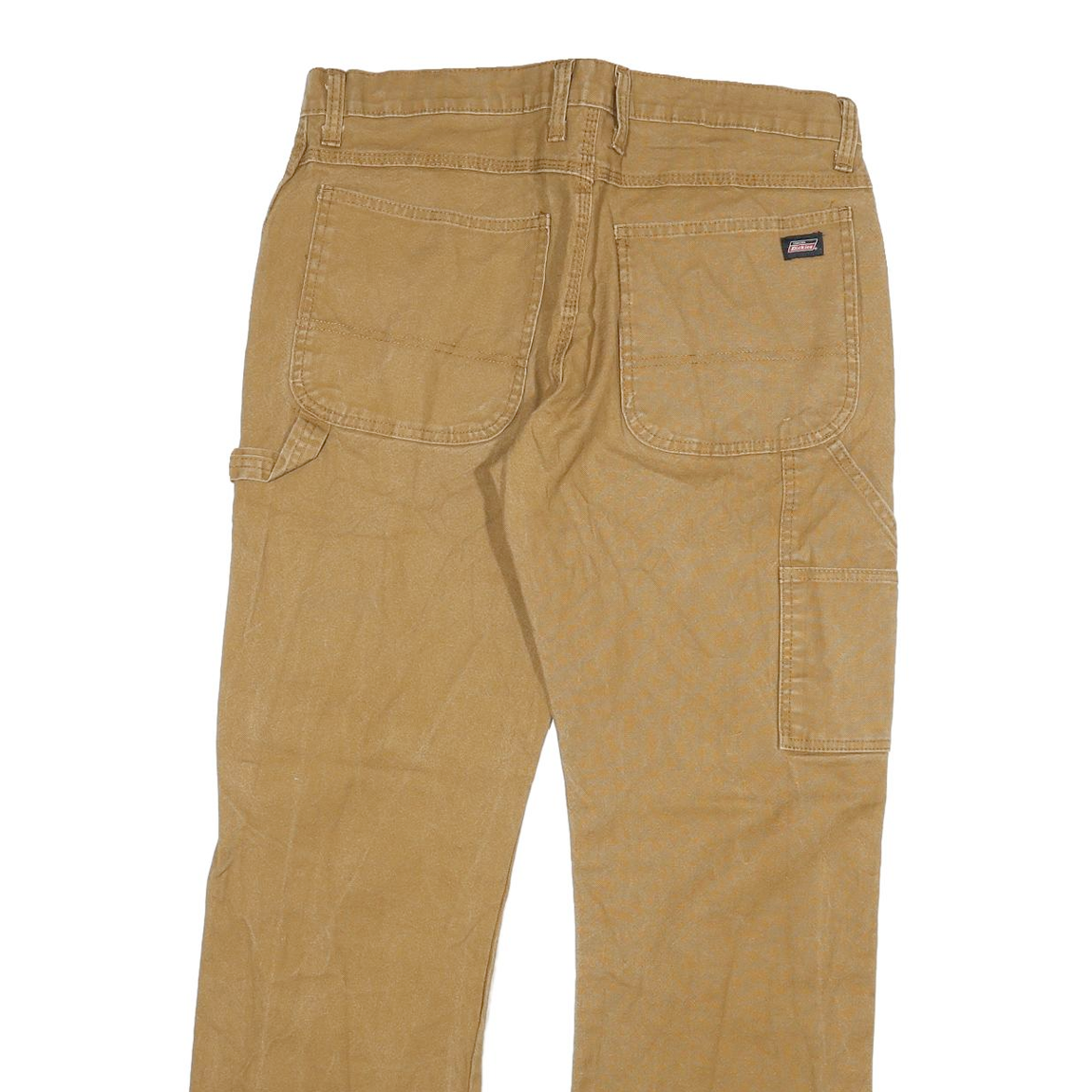 DICKIES Mens Jeans Regular Straight Denim Beige W32 L30 Workwear Utility