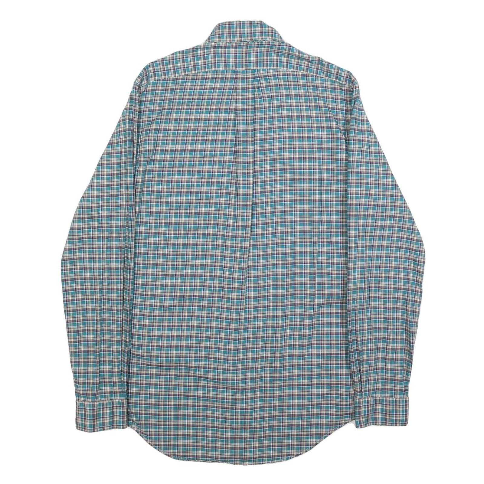POLO RALPH LAUREN Mens Blue & Green Check Shirt S Casual Cotton Button Down