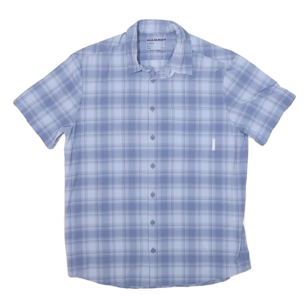 MAMMUT Mens Blue Check Shirt M Casual Outdoor Polyester Blend Summer