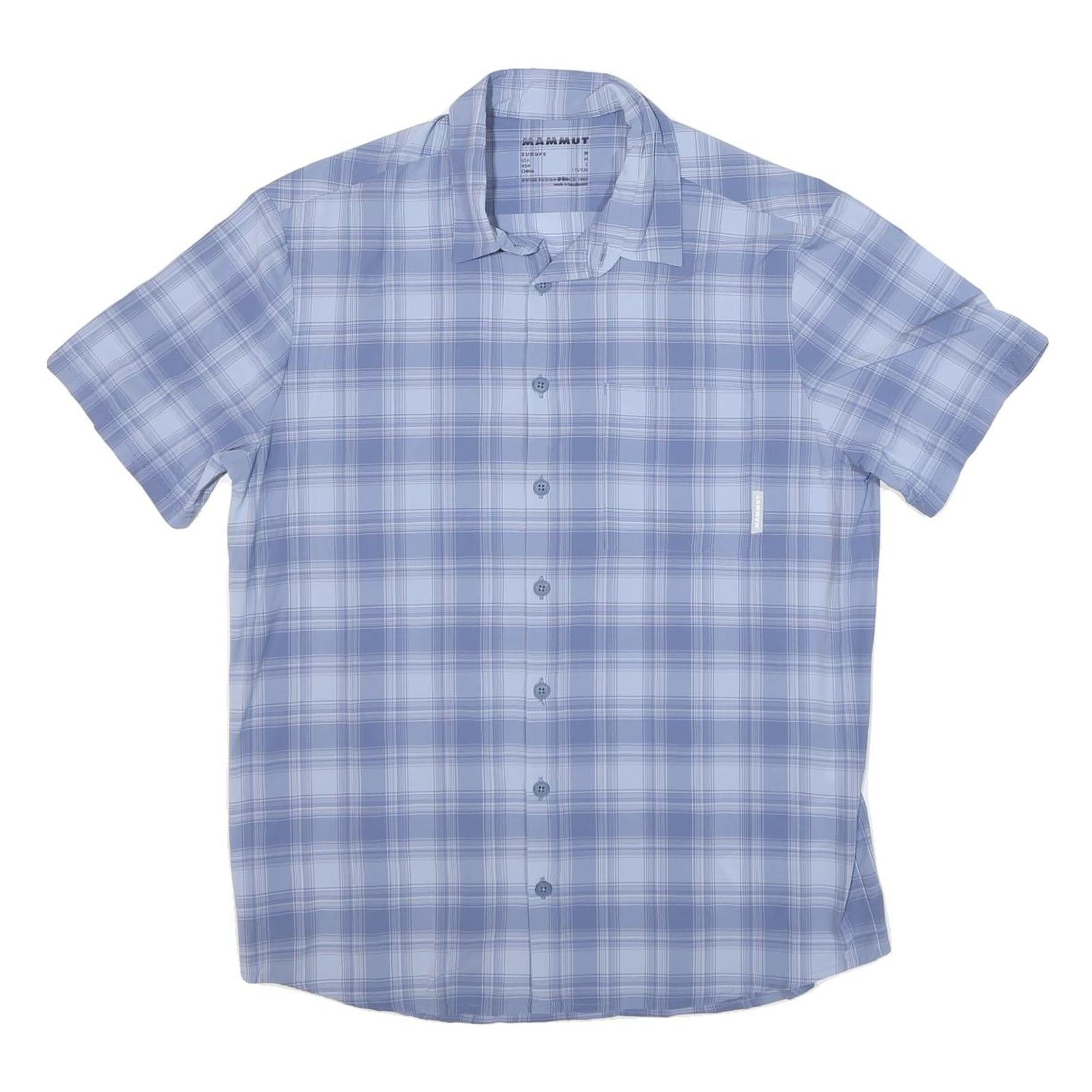 MAMMUT Mens Blue Check Shirt M Casual Outdoor Polyester Blend Summer