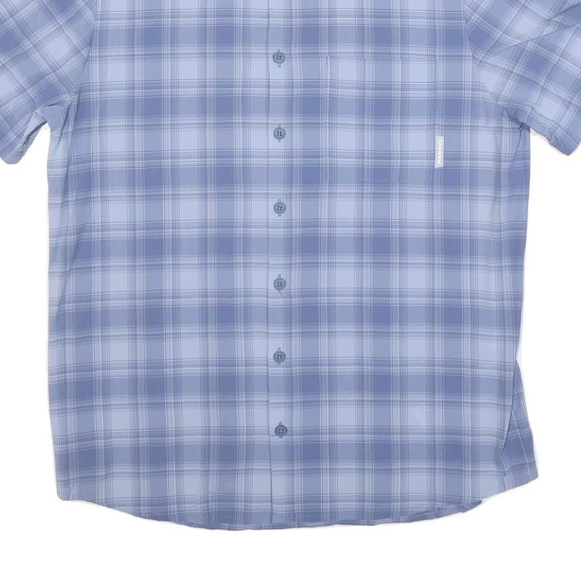 MAMMUT Mens Blue Check Shirt M Casual Outdoor Polyester Blend Summer