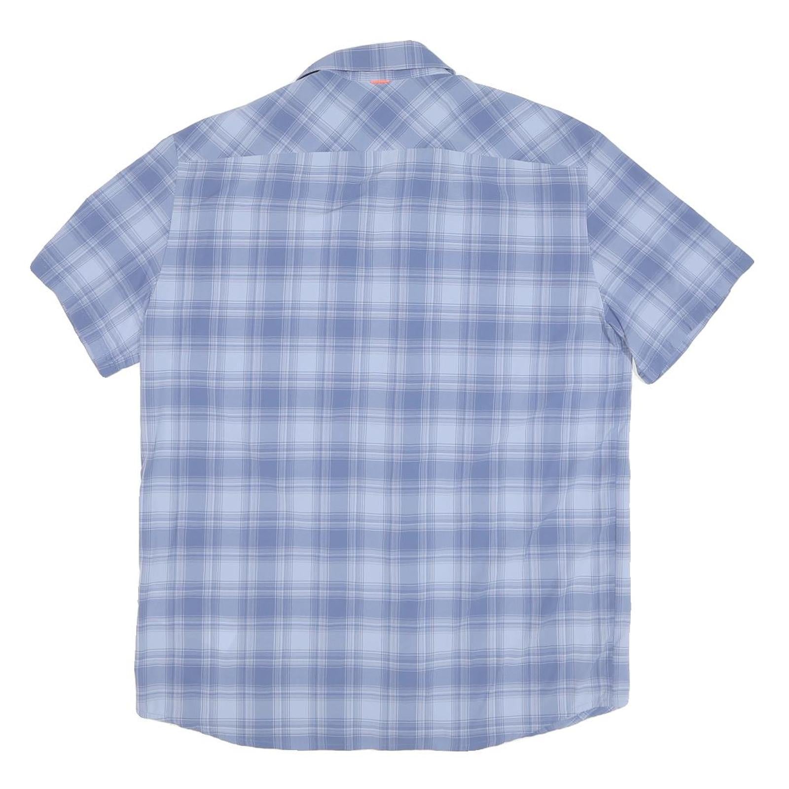 MAMMUT Mens Blue Check Shirt M Casual Outdoor Polyester Blend Summer