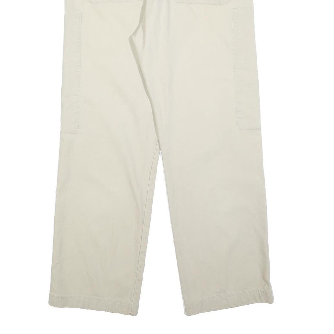 BIG STAR Womens Relaxed Beige Cotton Blend Zip Trousers W32 L30 Casual