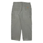 CARHARTT Mens Cotton Blend Grey Relaxed Straight Trousers W36 L29 Workwear