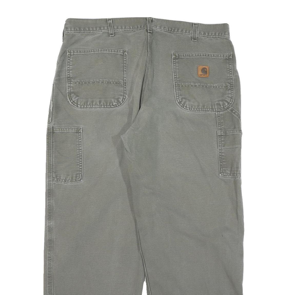 CARHARTT Mens Cotton Blend Grey Relaxed Straight Trousers W36 L29 Workwear