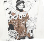 LUI JO Womens White Printed Top Long Sleeve Roll Neck S Cotton Blend Casual