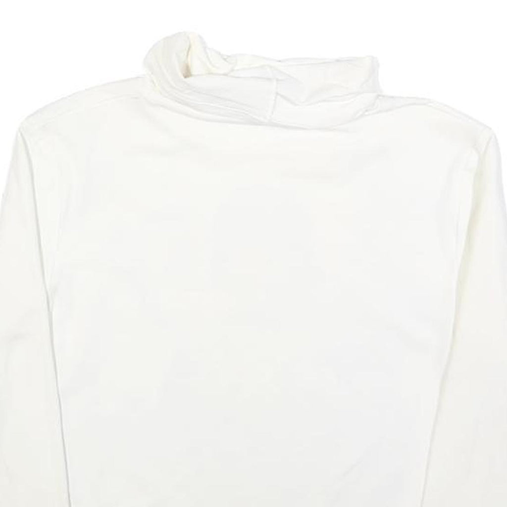 LUI JO Womens White Printed Top Long Sleeve Roll Neck S Cotton Blend Casual