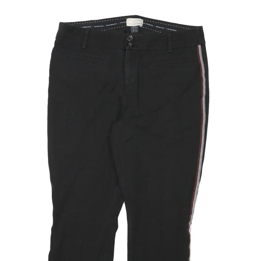 ANTHROPOLOGIE Womens Polyester Blend Black Slim Straight Trousers W31 L24 Side