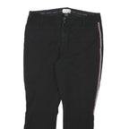 ANTHROPOLOGIE Womens Polyester Blend Black Slim Straight Trousers W31 L24 Side