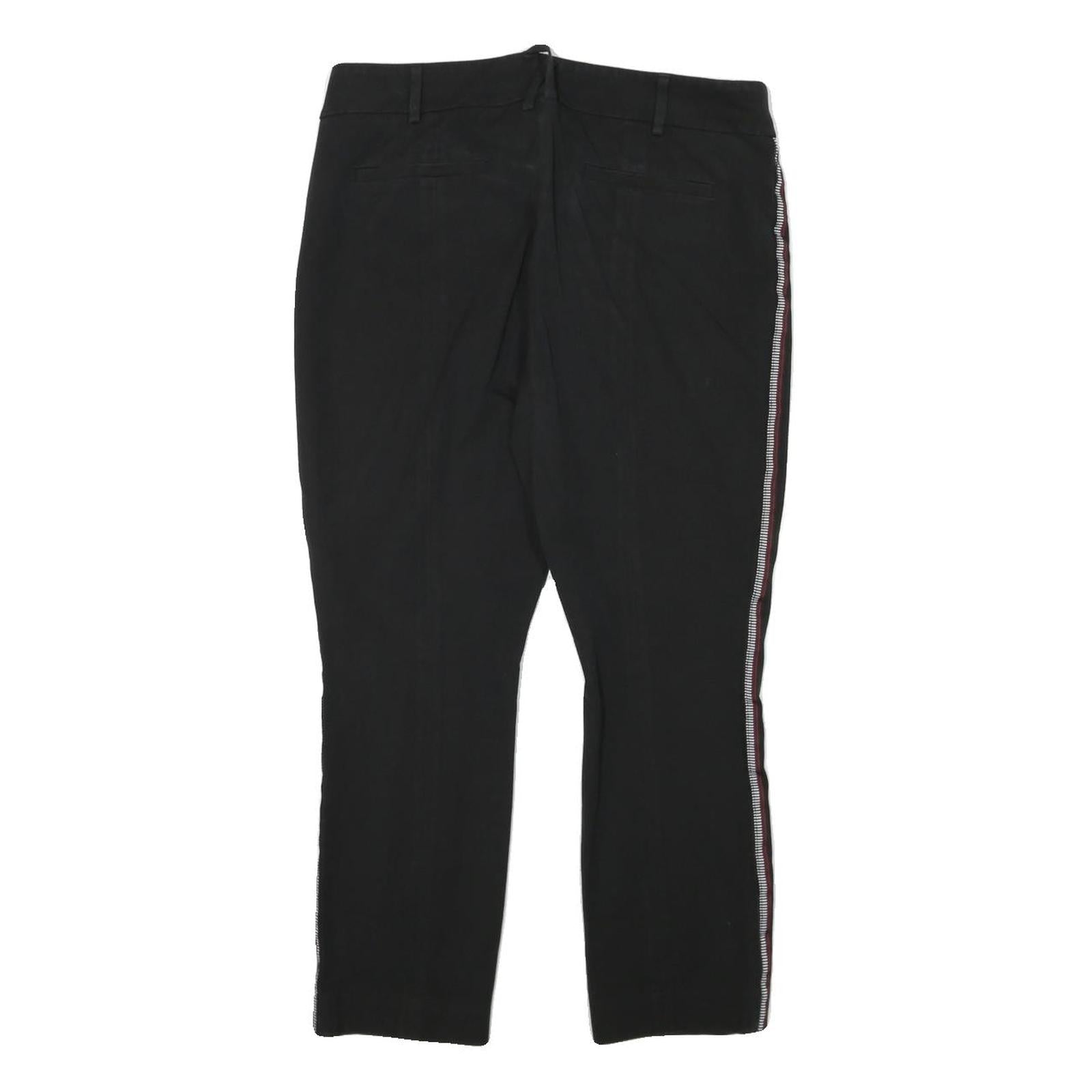 ANTHROPOLOGIE Womens Polyester Blend Black Slim Straight Trousers W31 L24 Side