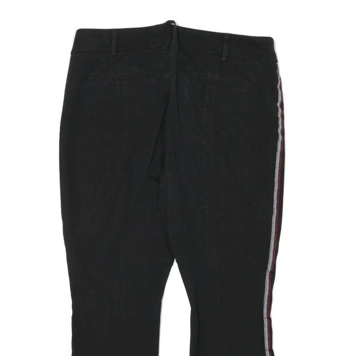 ANTHROPOLOGIE Womens Polyester Blend Black Slim Straight Trousers W31 L24 Side