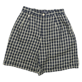 LIZSPORT Womens Shorts Blue & Cream Check UK 4 W24 Casual Polyester Blend