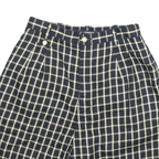 LIZSPORT Womens Shorts Blue & Cream Check UK 4 W24 Casual Polyester Blend