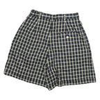 LIZSPORT Womens Shorts Blue & Cream Check UK 4 W24 Casual Polyester Blend