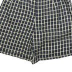 LIZSPORT Womens Shorts Blue & Cream Check UK 4 W24 Casual Polyester Blend