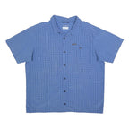 COLUMBIA Mens Blue Check Shirt 2XL Polyester Blend Outdoor Button Shirt