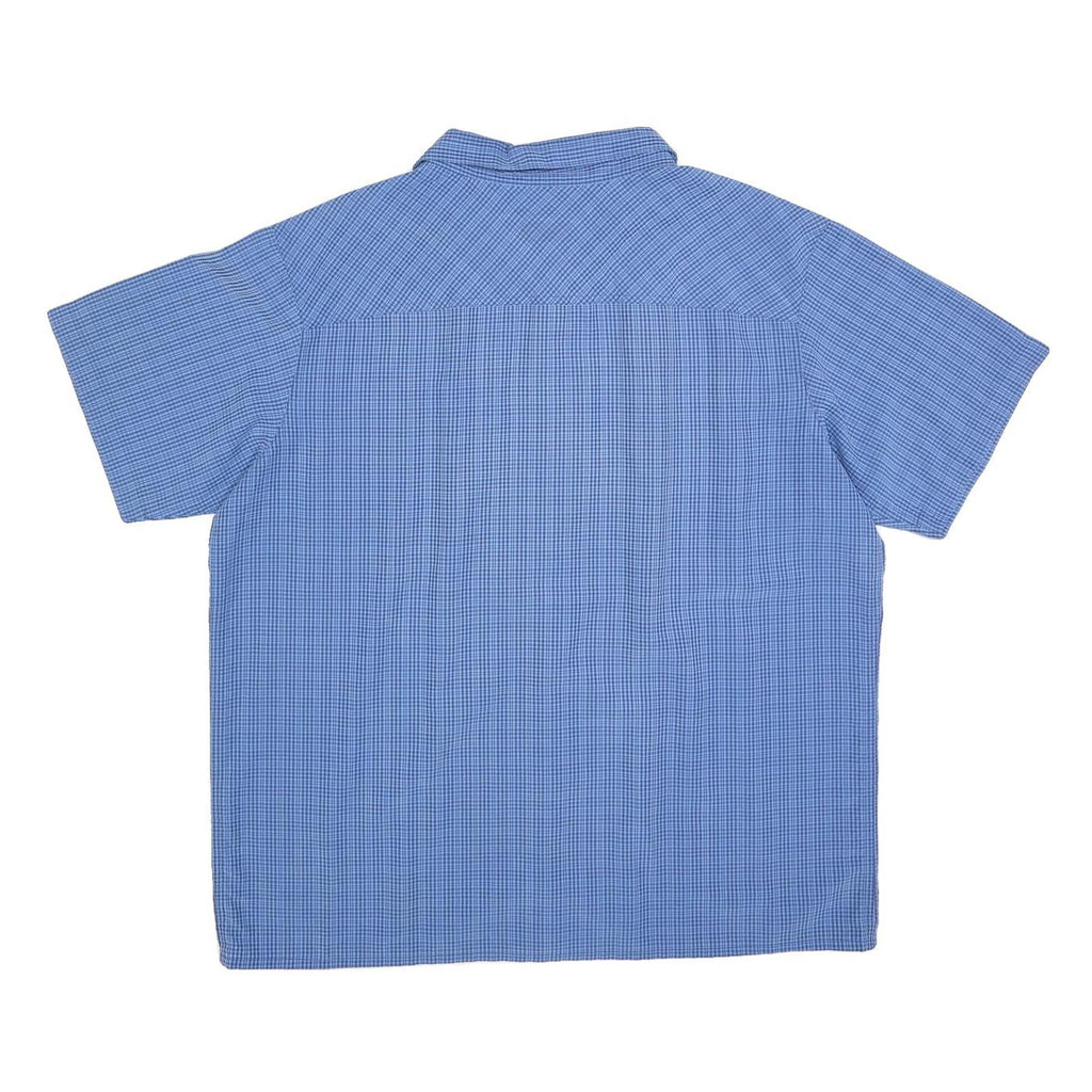 COLUMBIA Mens Blue Check Shirt 2XL Polyester Blend Outdoor Button Shirt