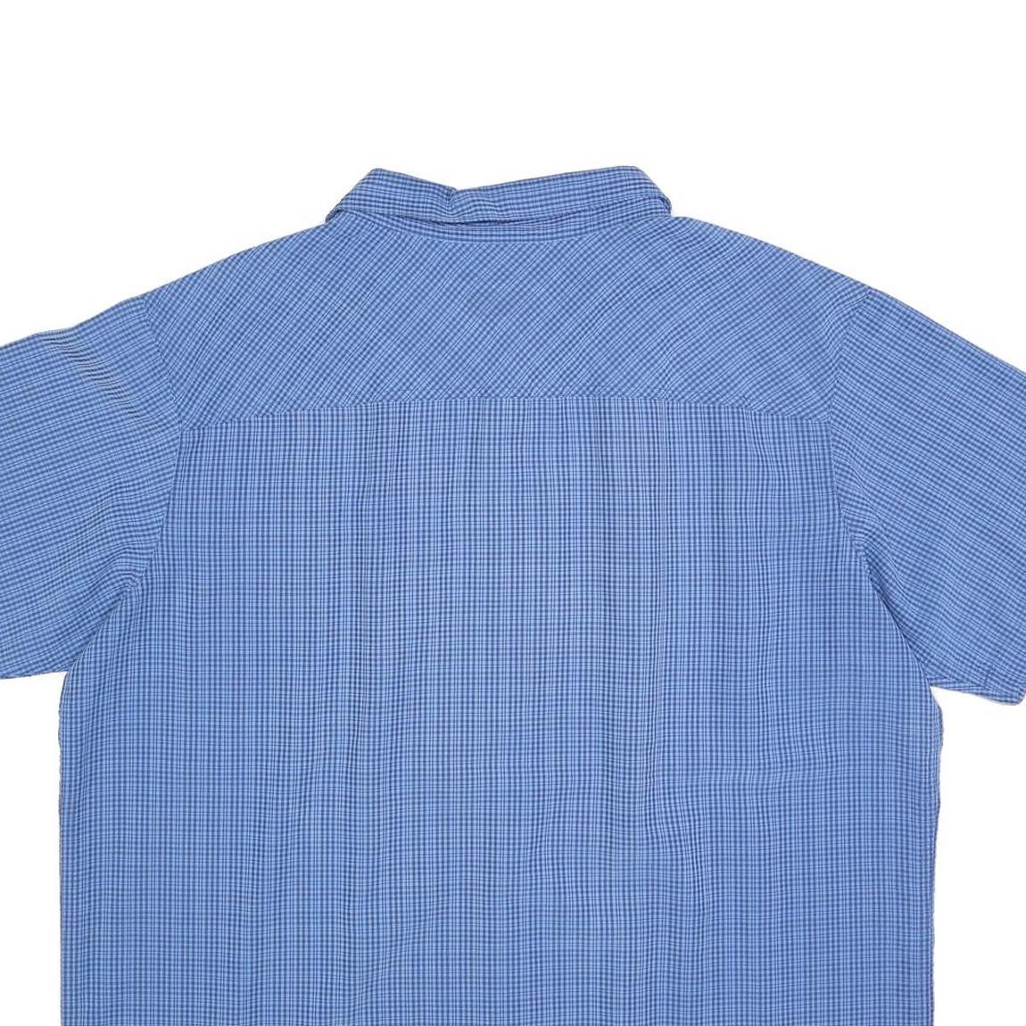 COLUMBIA Mens Blue Check Shirt 2XL Polyester Blend Outdoor Button Shirt