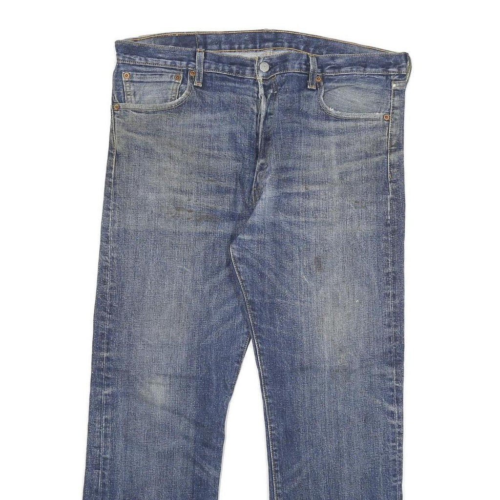 LEVI'S 501 Mens Jeans Blue Regular Straight Denim Medium W36 L28 Classic Button