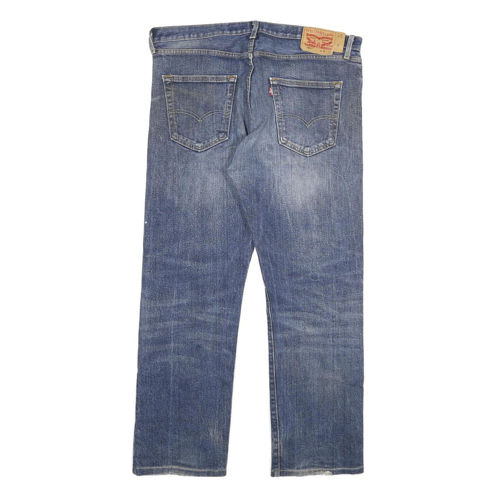 LEVI'S 501 Mens Jeans Blue Regular Straight Denim Medium W36 L28 Classic Button