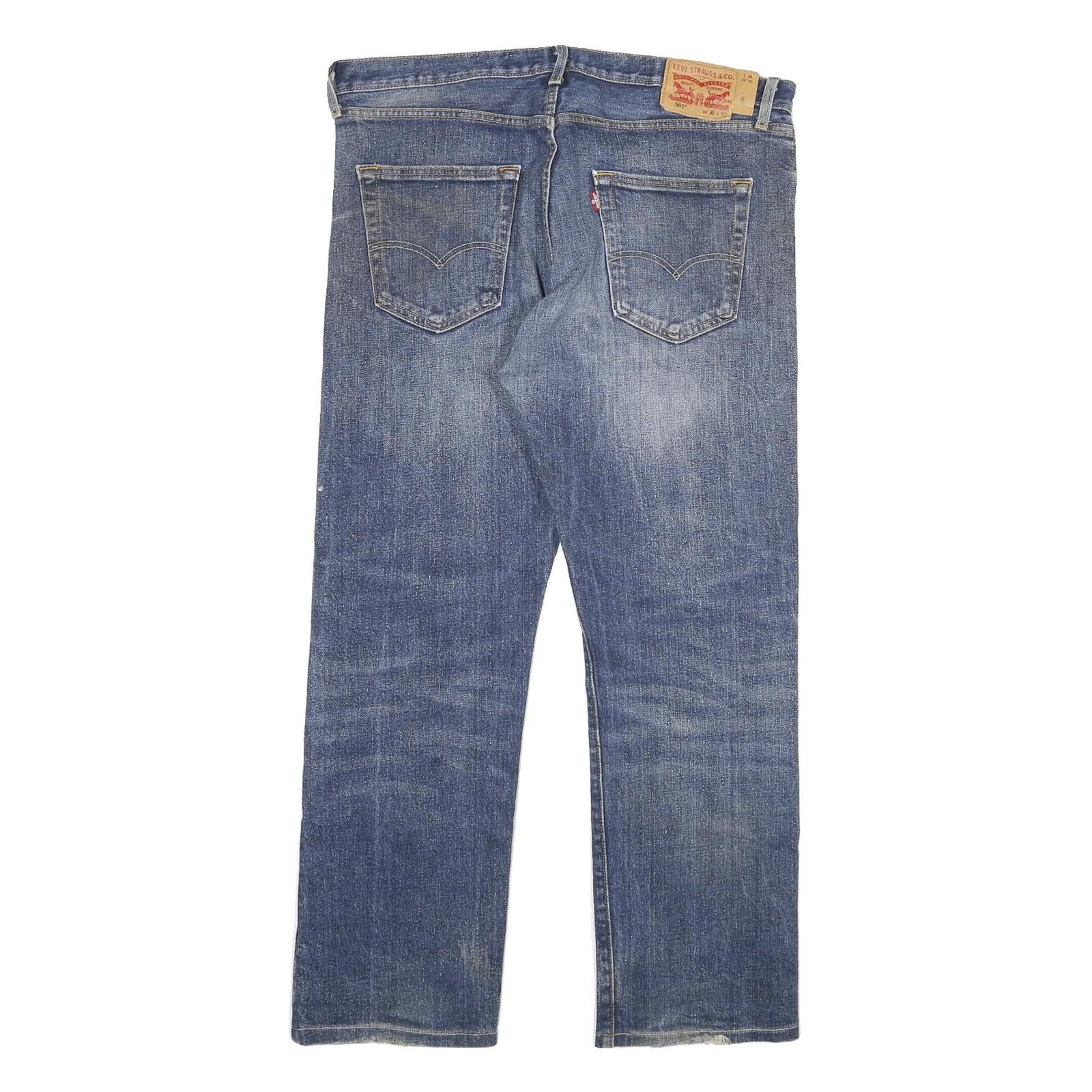 LEVI'S 501 Mens Jeans Blue Regular Straight Denim Medium W36 L28 Classic Button