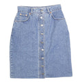 DAVID JACKSON Womens Blue Mini Denim Cotton Blend Button Front Skirt S