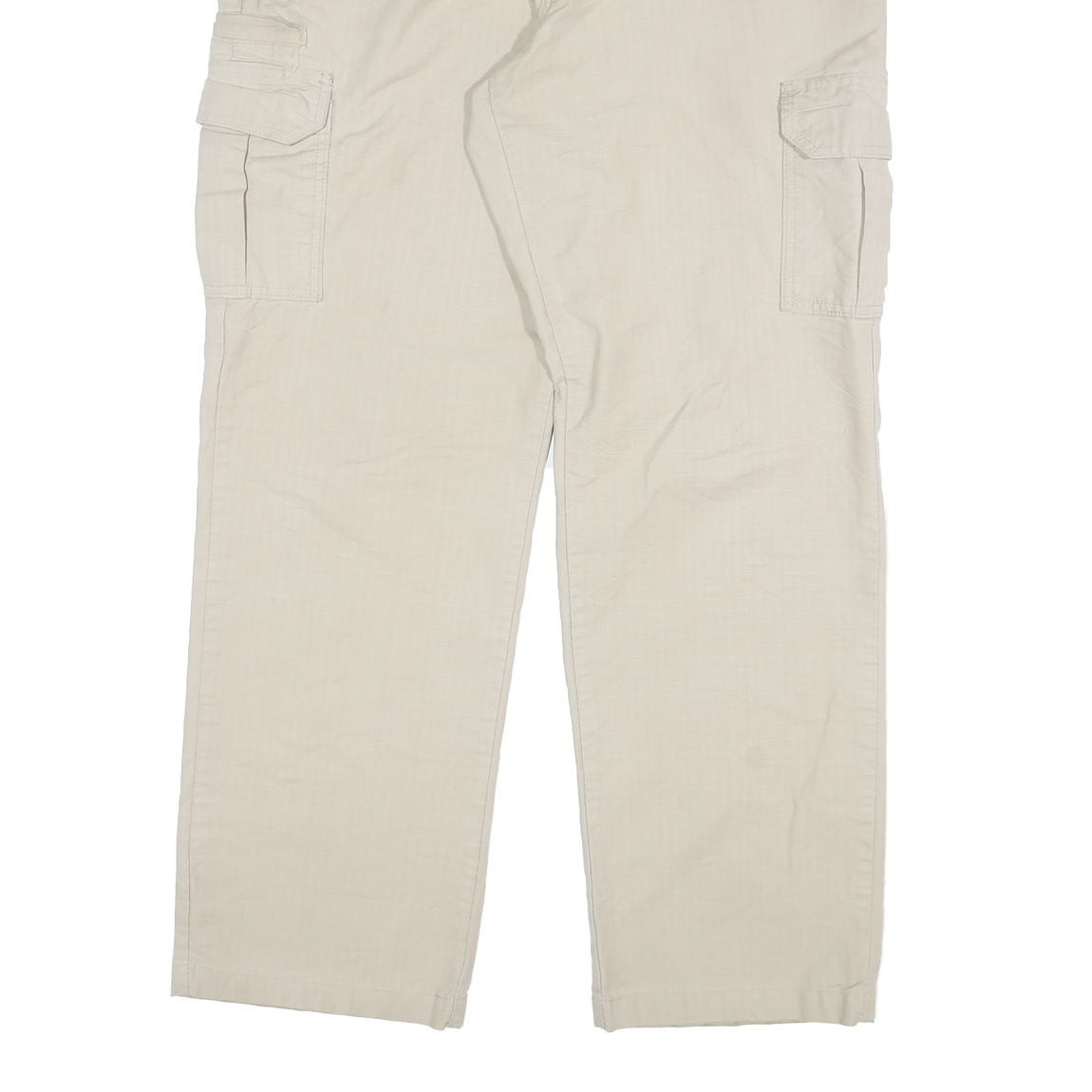 DICKIES Mens Regular Fit Beige Cargo Trousers W38 L34 Cotton Blend Zip Pockets