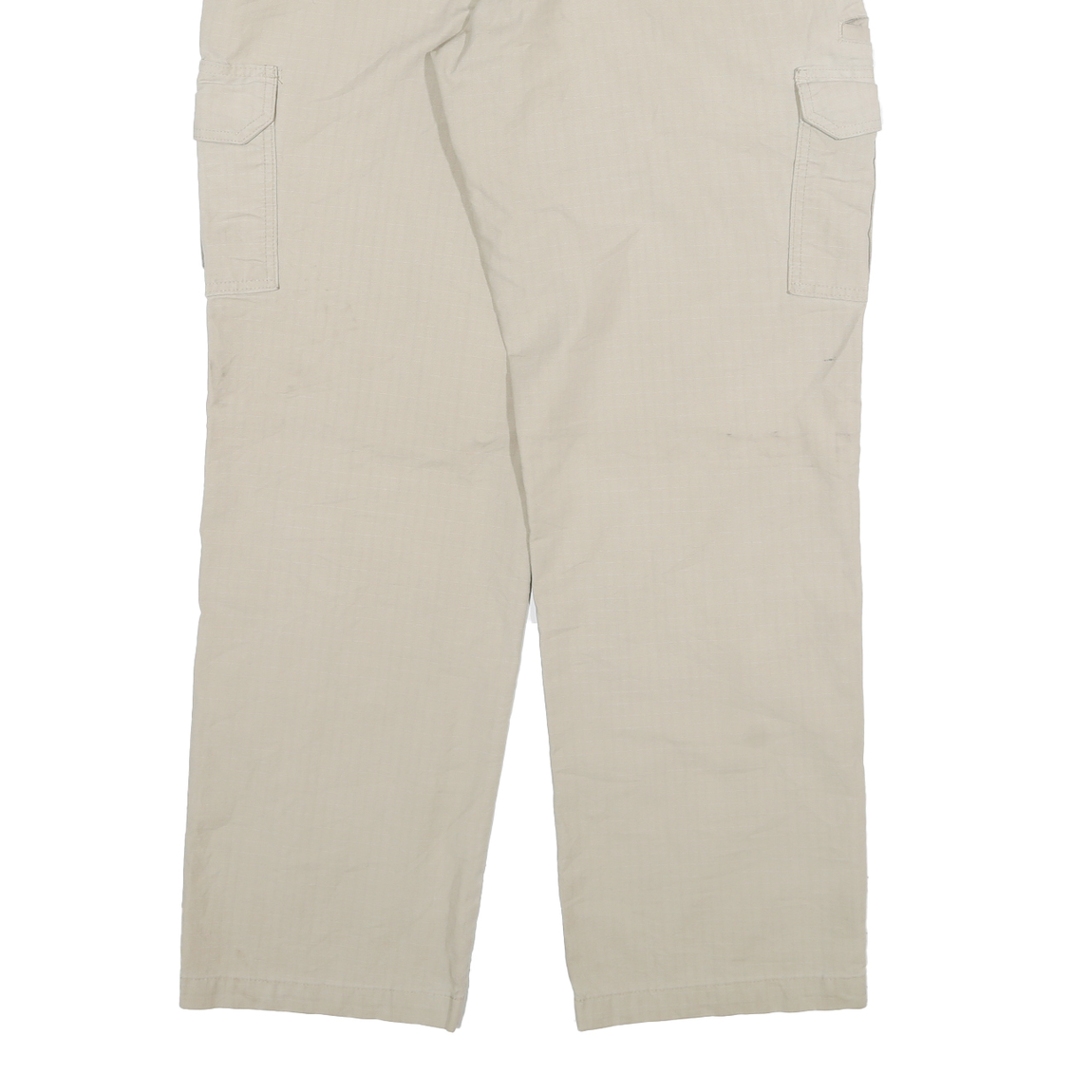 DICKIES Mens Regular Fit Beige Cargo Trousers W38 L34 Cotton Blend Zip Pockets