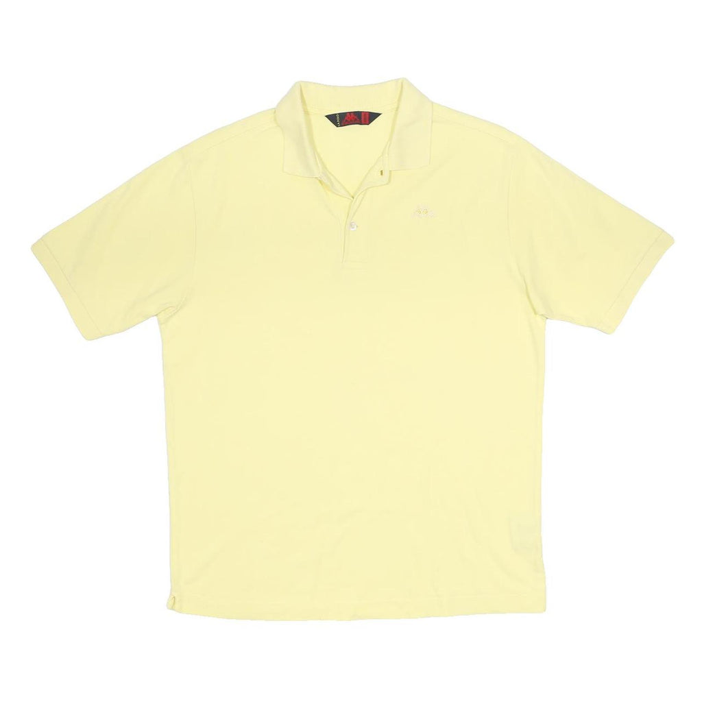 KAPPA Mens Yellow Short Sleeve Plain M Cotton Casual Polo Shirt